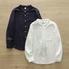 Women's Stand Collar Pure Cotton Shirt - Loose Double Layer Cotton Gauze