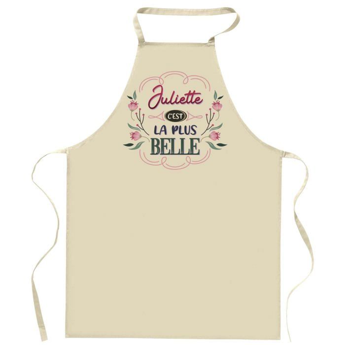 Tablier de cuisine - Juliette la plus belle - Impression bretonne - Coton résistant - Fabrication France