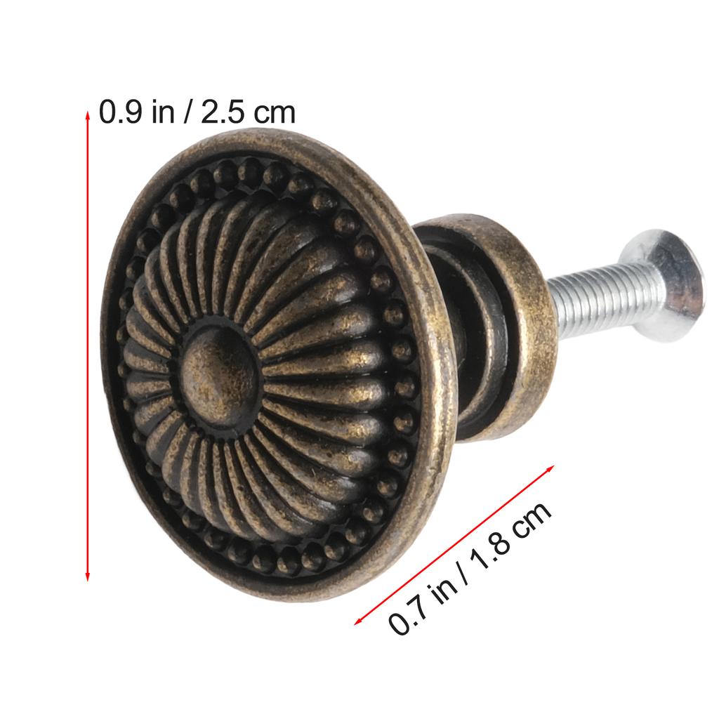 Elegant Drawer Handles Black Handles Modern Antique Knobs Set Of 4pcs Diameter: Approx. 24mm Elegant Design Hard Zinc Alloy