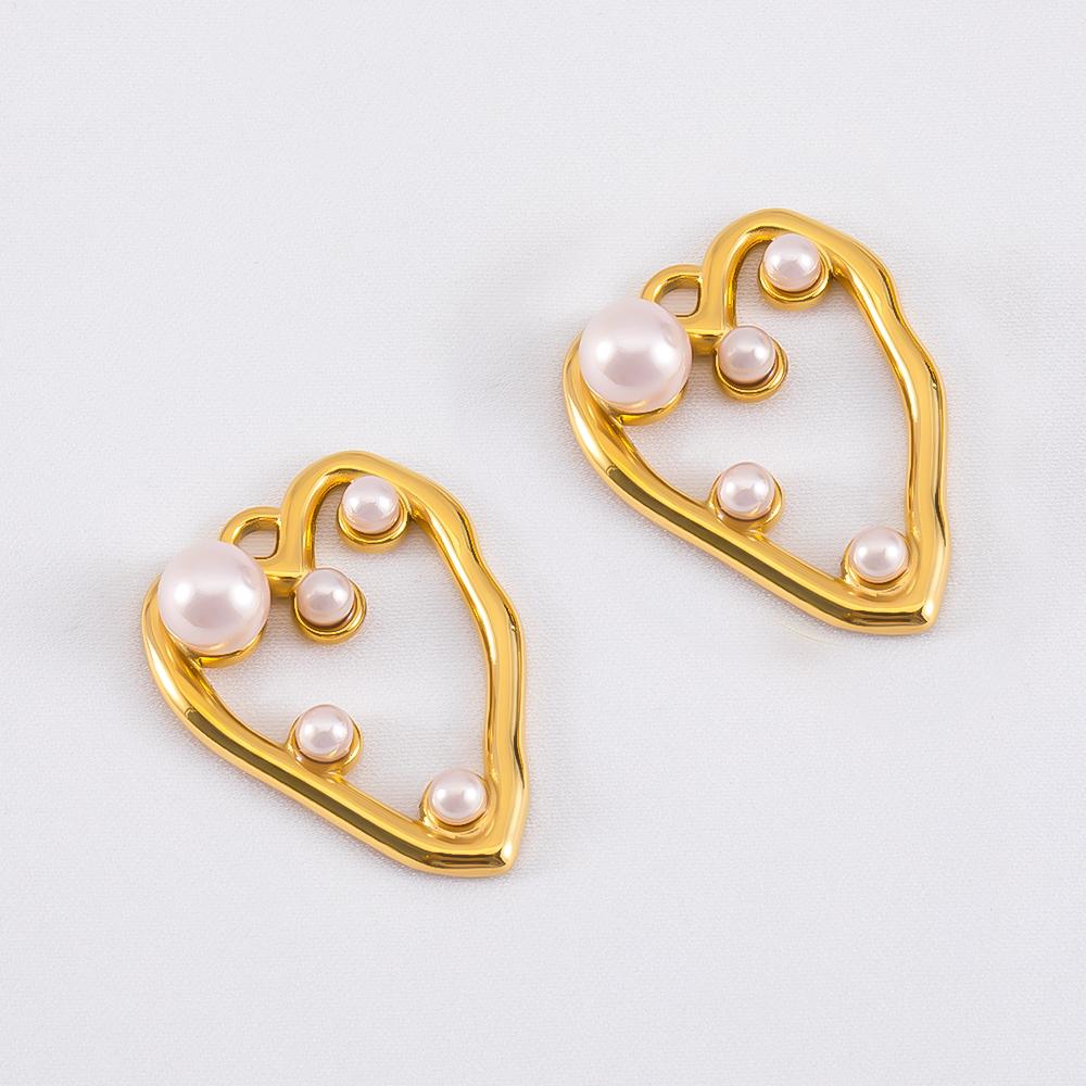 2pcs Stainless Steel Enamel Butterfly Pendants Crystal Bead Imitation Pearl Shell Heart Charm DIY Trendy Necklace Jewelry Making