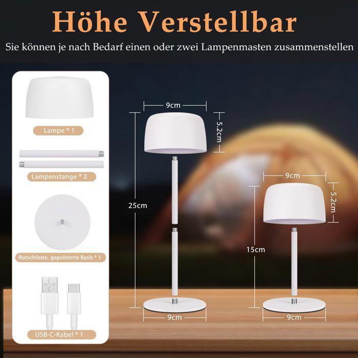 Lampe de table LED sans fil - NETTLIFE - Modèle tactile - 3 températures - Intensité variable - Batterie USB