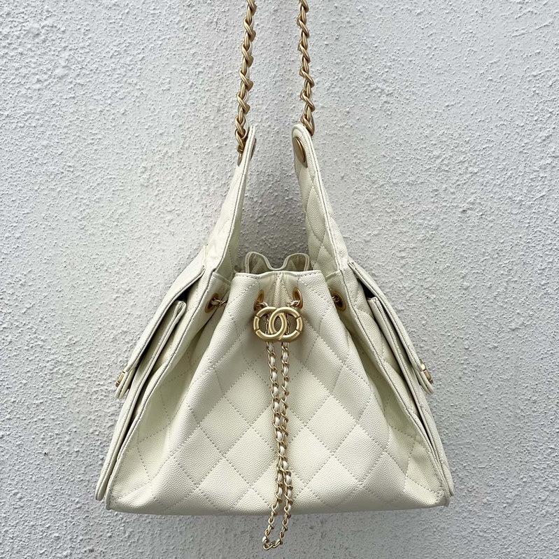 25 Novas bolsas femininas de couro padrão caviar padrão bola grande capacidade bolsa hippie hobo corrente diamante cordão axila