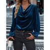 Autumn/Winter T-Shirts Women's Clothing Korean Velvet Pile Collar Women's Long Sleeve Top Women