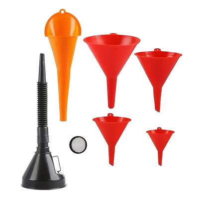 Multi-Piece Funnel Set Long Spout Oil Filling Funnels for Engine Oil Transfer Automotive Maintenance Tool Kit