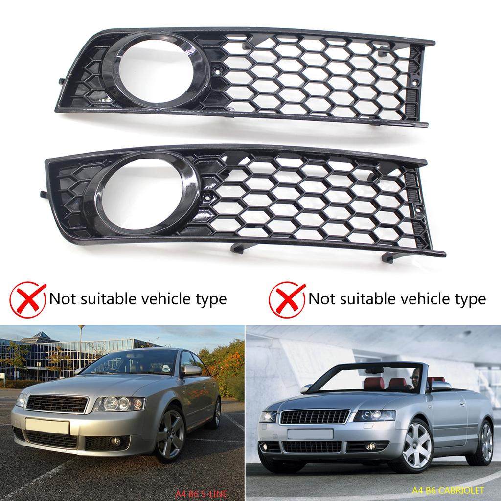 1 pereche Grilă bara de protecție față pentru A4 B6 Sedan 02-05 Grile față bara de protecție din fagure stânga dreapta acoperire pentru faruri de ceață