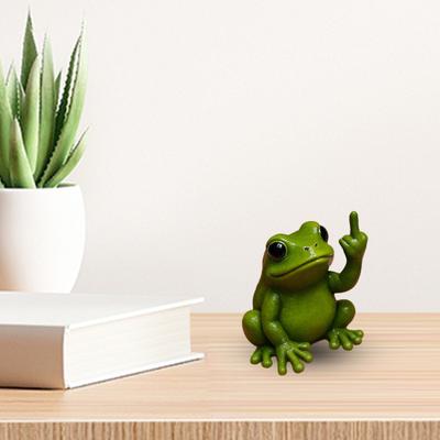 Middle Finger Animal Ornament Synthetic Resin Statue Realistic Design Sculpture Funny Humorous Home Decoration