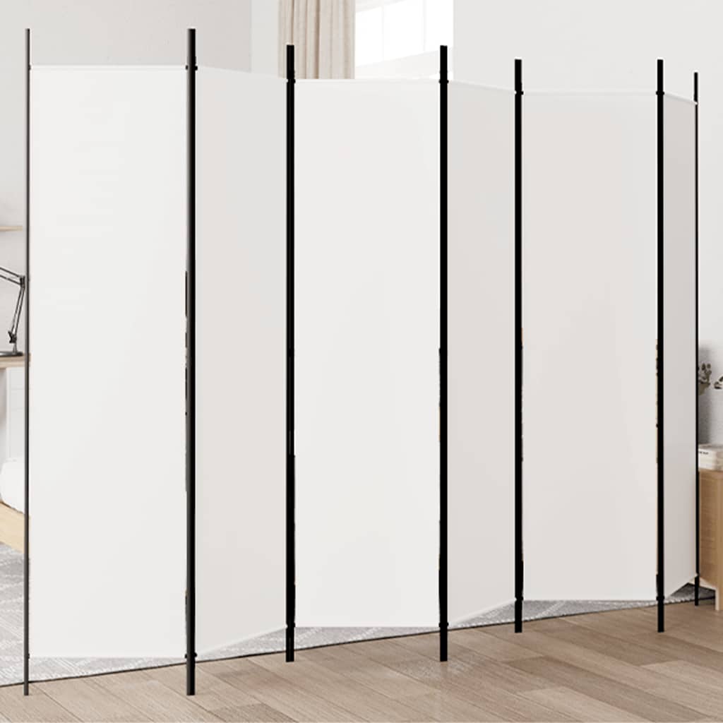 Vidaxl Parawan 6-Panelowy, Biały, 300 X 200 Cm, Tkanina