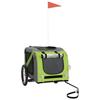 Remorque de vélo pour chien - VIDAXL - Vert et gris - Tissu Oxford et fer