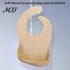 Waterproof Feeding Bibs Silicone Baby Bib, Soft Adjustable Durable Stain Resistant Large Pocket Food Catch Bib for Babies And Toddlers Easy