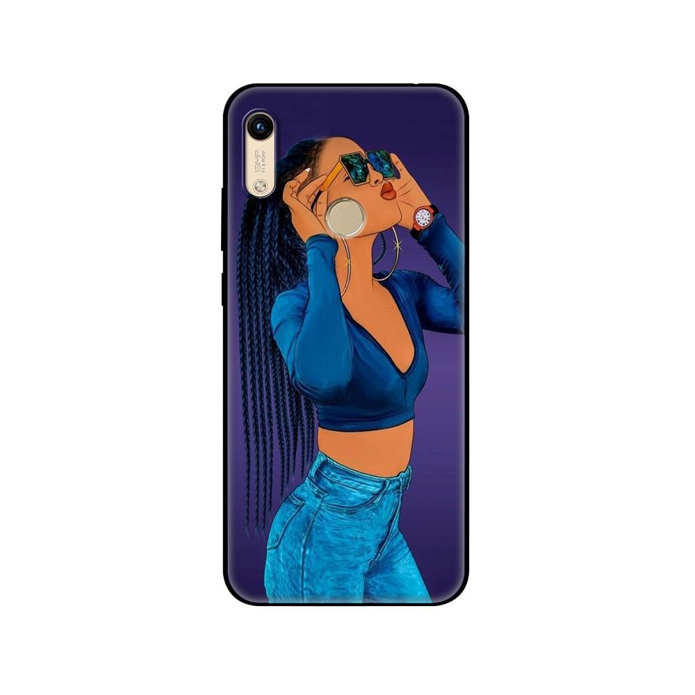 Black tpu Case For Huawei Honor 8a Prime 8s Prime 9 Lite honor 9A 9C 9X Premium 9x Pro 9S  African Beauty Afro Puffs Black Girl