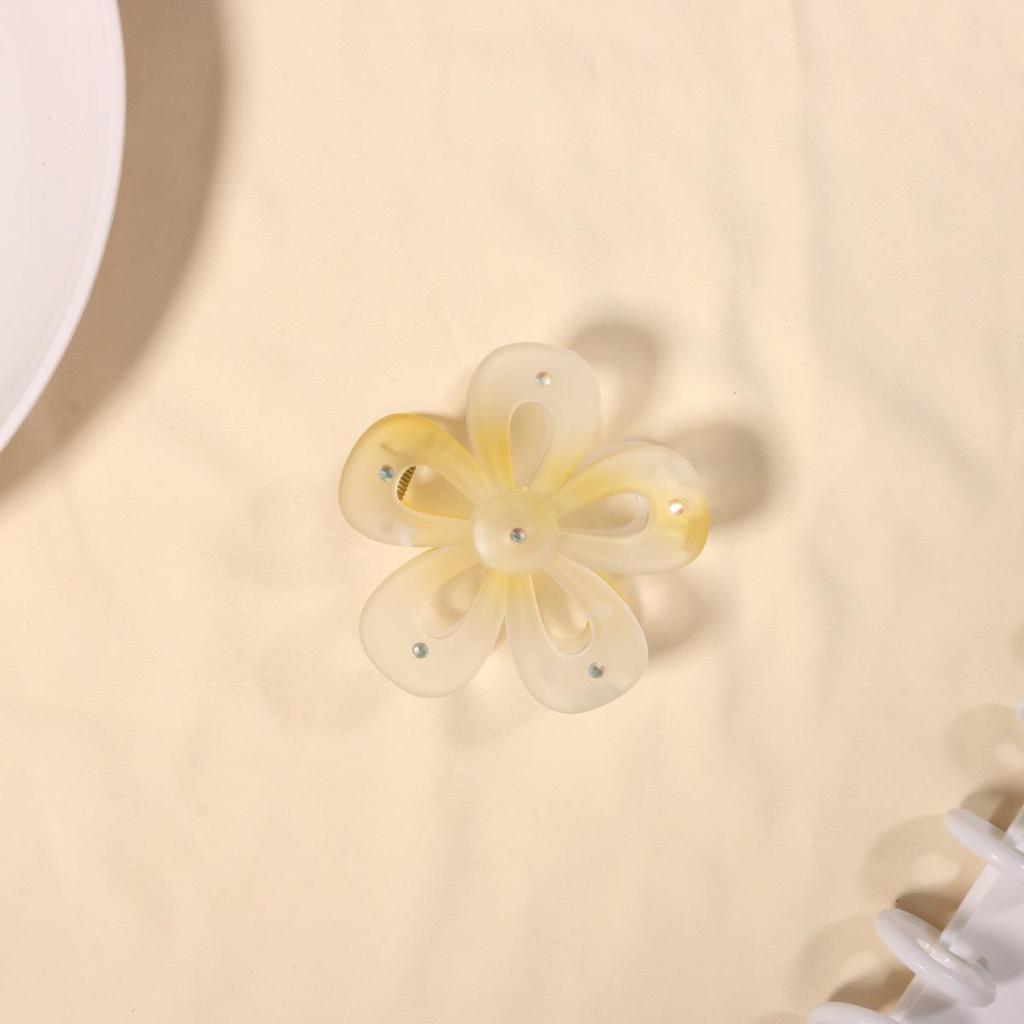 Candy Color Frosted Flower Claw Hair Clip – Five-Petal Design for Women