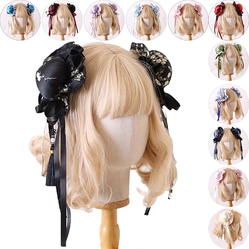 

[AOOKK] bun cover China hair ornament headdress bun hair maker cheongsam clothes cosplay chignon net Vance clip Bun Accessories Odango wig Smaller