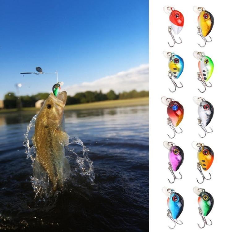 10 stuks Vis Lokaas Kunstmatige Vis Aas Topwater Crankbaits Wobbler Kunstmatige Harde Aas met Tackle Box Eenvoudig te Gebruiken