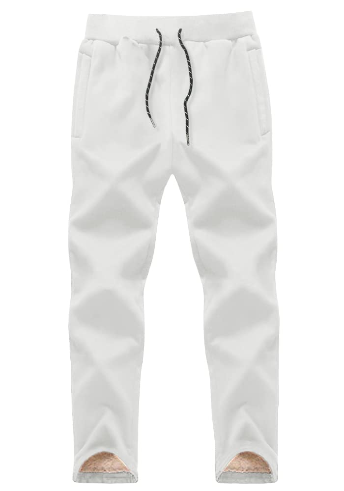 

KEFITEVD Теплые и удобные джоггеры Толстые зимние тренировочные лыжные Размер 3XL Мужские флисовые спортивные штаны, Брюки, Брюки, Ветрозащитные, Брюки, Одежда, Белый, белый