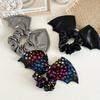 1pc Black Bat Wing Hair Tie Halloween Party Hair Accessory Bat Bow Scrunchie Women's Holiday Hair Accessory