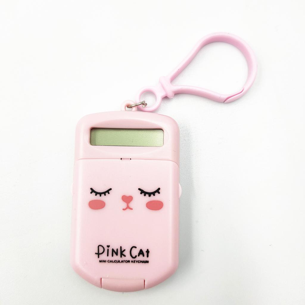Silence Widescreen Mini Calculator Portable Calculator 8 Display Cartoon Pocket Size Creative Keychain Calculator Office Supplie