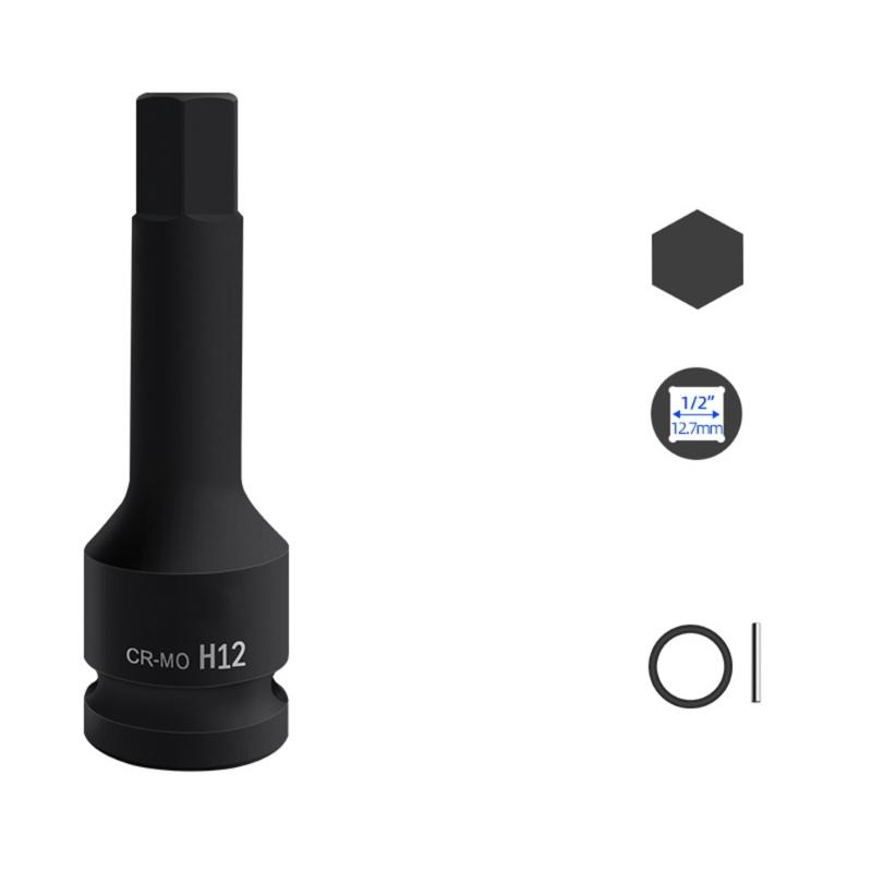 Durability 22mm Hex Impact Bit Socket 1/2Inch Drive Chrome Molybdenum Steel for High Torques Applications for Mechanics