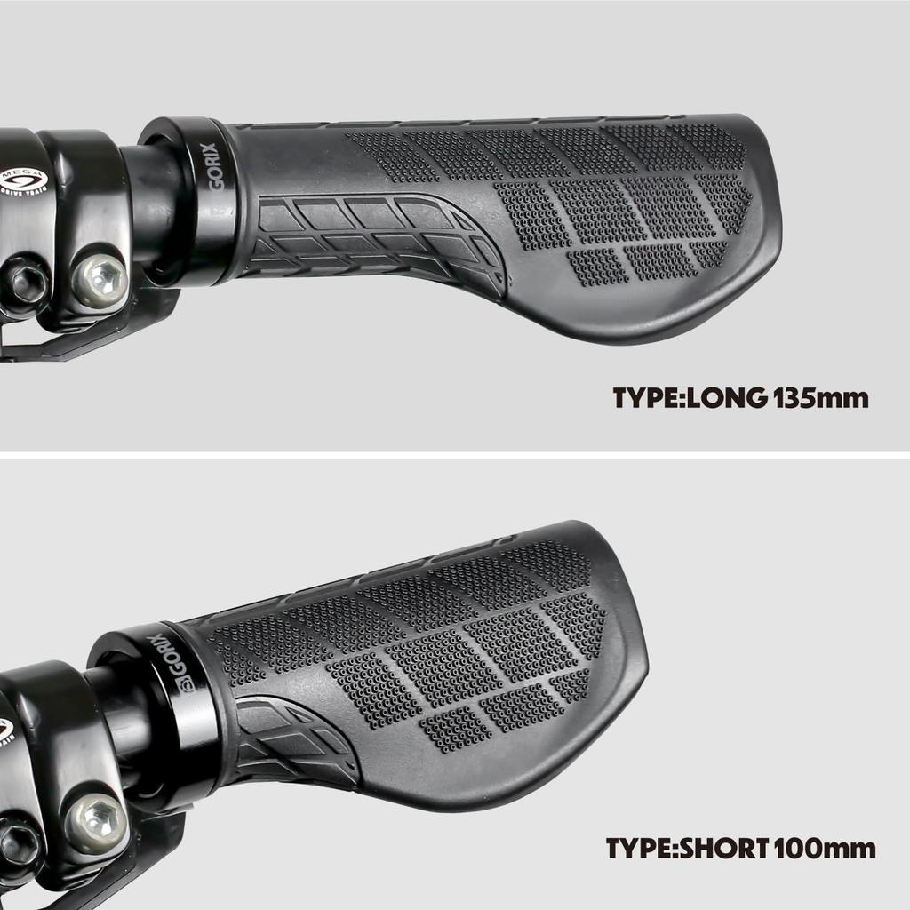 GORIX Bicycle Grips for Cross Bikes and MTB Handlebar Grips (GXQ WING) Black, Shock-Absorbing, Non-Slip (135x100mm)