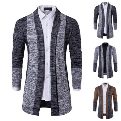 Autumn And Winter Men's Fashion Jacket Contrast Color Coat Sweater Cardigan To Keep Warm