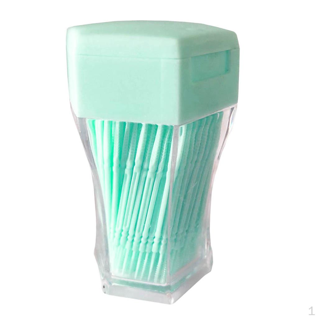 

200 шт., межзубная щетка с двойной головкой, нить для чистки полости рта, зубочистка зелёный