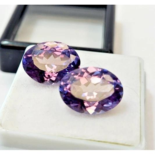 Alexandrite Color Change 33 Ct Oval Cut Pair Certified Beautiful Loose Gemstone