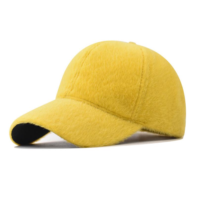 New Solid Color Ultra Soft Velvet Baseball Cap Duck Tongue Cap Outdoor Sunshade Autumn And Winter Hat