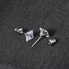 2 Stylish Stainless Steel 4 Claw Square Cubic Zirconia Stud Earrings For Men And Women 4/5/6/7mm Zircon Stud Earrings