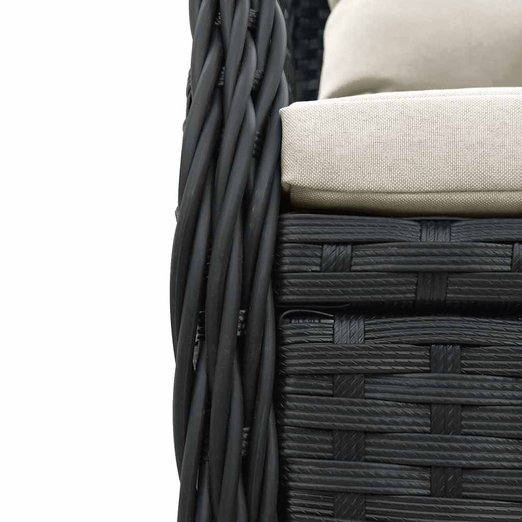 Vidaxl 9-Cz. Zestaw Mebli Ogrodowych Z Poduszkami, Czarny, Rattan Pe