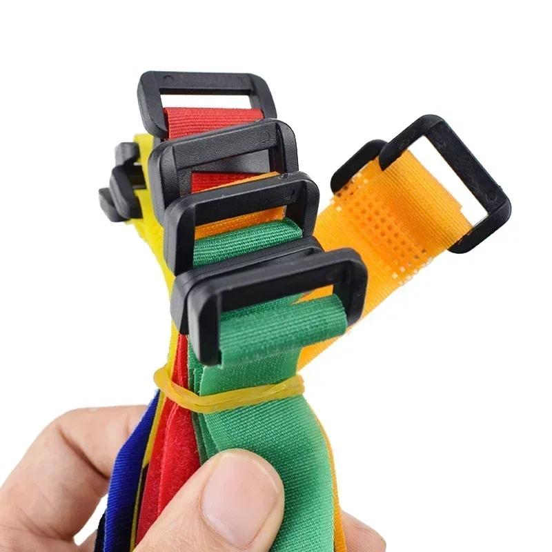 5/10Pcs 30cm Reusable Hook Loop Cinch Straps Nylon Cable Ties Organizer Adjustable Fastener Securing Cable Cord Management