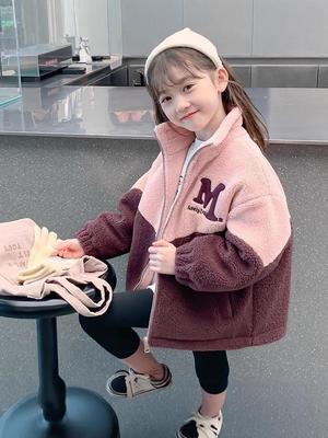 Girls' Cozy Lambswool Coat - Warm Fleece-lined Mid-length Winter Jacket