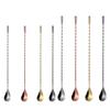 Stainless Steel Mixing Bar Cocktail Spoon Spiral Teadrop Spoon Kitchen Stir Spoon Bartender Tools Bar Accessories Eco-Friendly