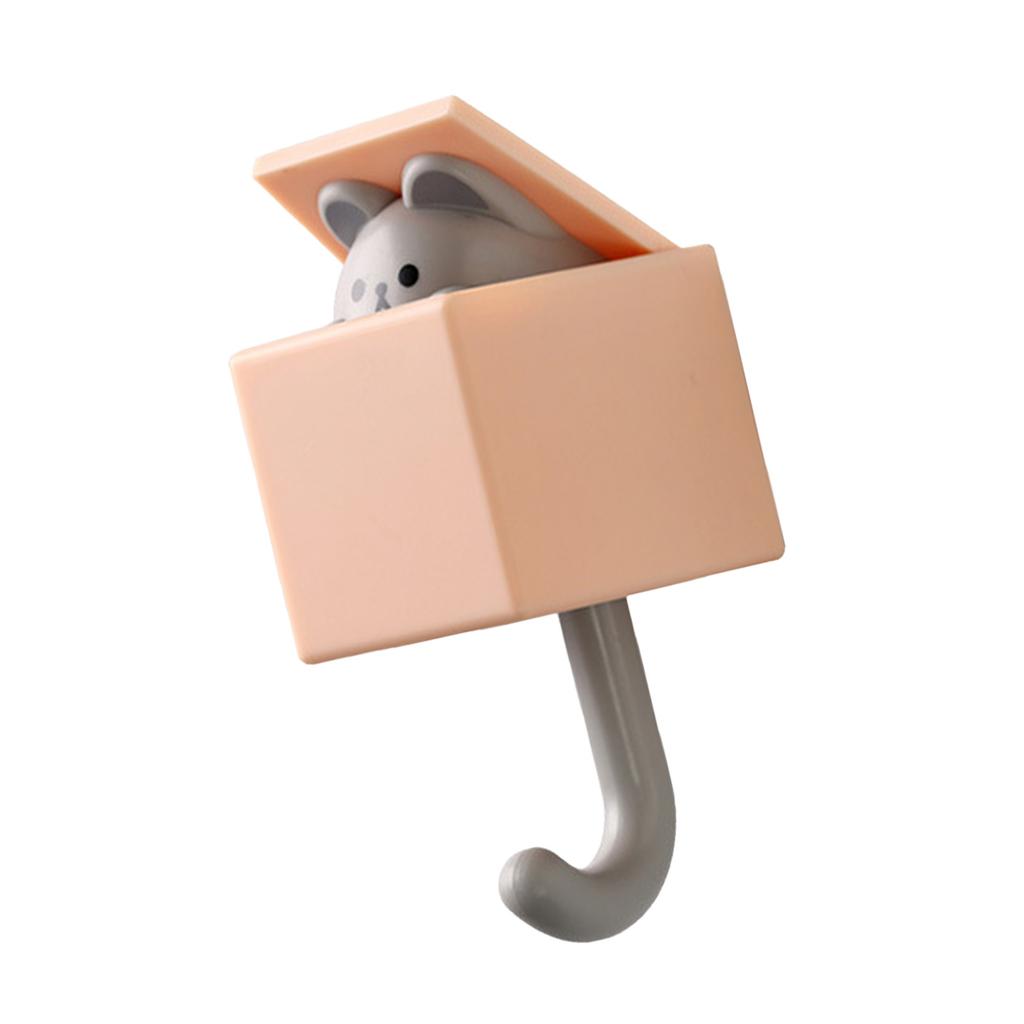 Cute Animal Hook Adhesive Coat Hook Wall Mount 3.3lb Bearing Capacity Key Hook for Clothes Scarf Hat Towel Bag