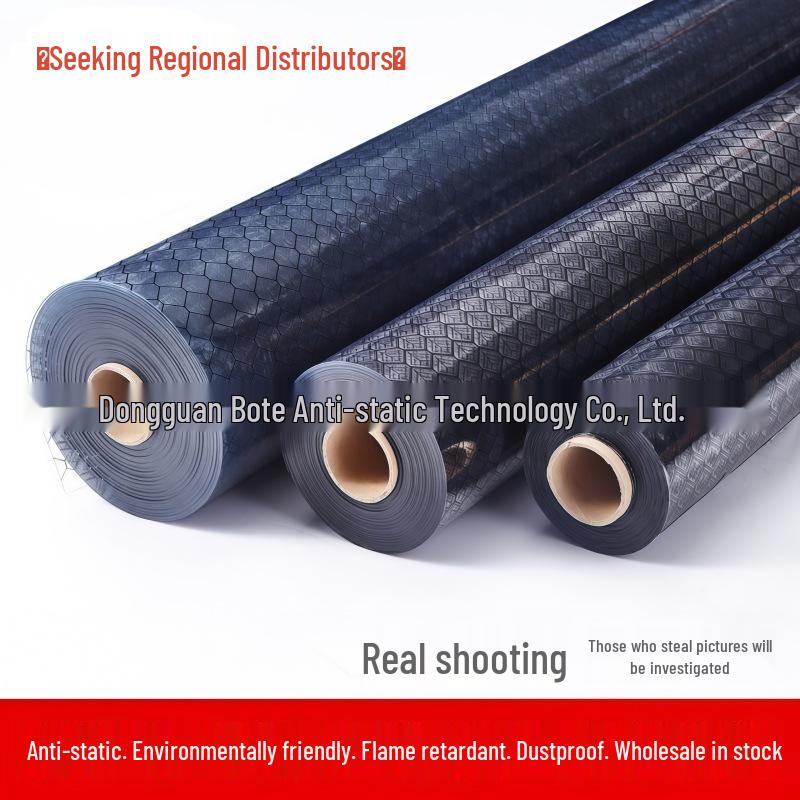 Eco-friendly Flame Retardant Anti-static PVC Transparent Grid Curtain for Clean Rooms (Transparent Mesh) 0.3mm x 1.37m x 25m
