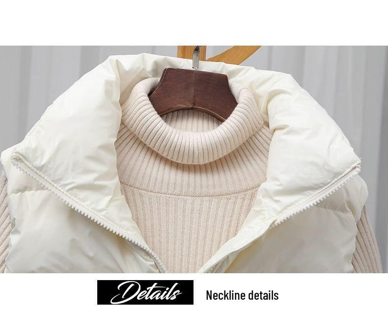 Жіночий короткий пуховий бавовняний жилет - Новий корейський стиль, Осінньо-зимовий верхній одяг без рукавів