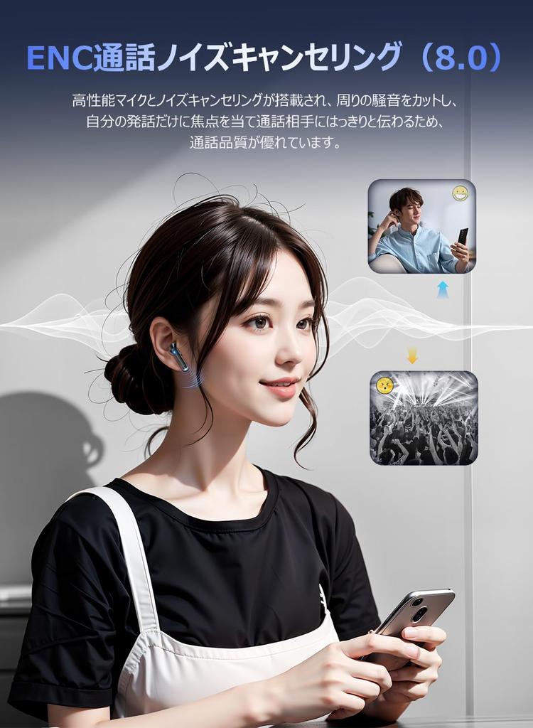 [2024 Sound Quality Edition: Powerful Bass and Clear Mid-High Tones] Bluetooth Wireless Earbuds, Bluetooth 5.4, LED Display, Dual Microphone, ENC