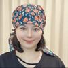 Sun Protection Floral Hat Thin Material Floral Pattern Ribbon Hat Ribbon Design Hair Covering Hat Outdoor Activities