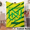Custom Name Nantes Football Crest Throws Blanket Flannel Blankets for Couch Bed Gifts for Men Women Picnic blanket Christmas fan gifts