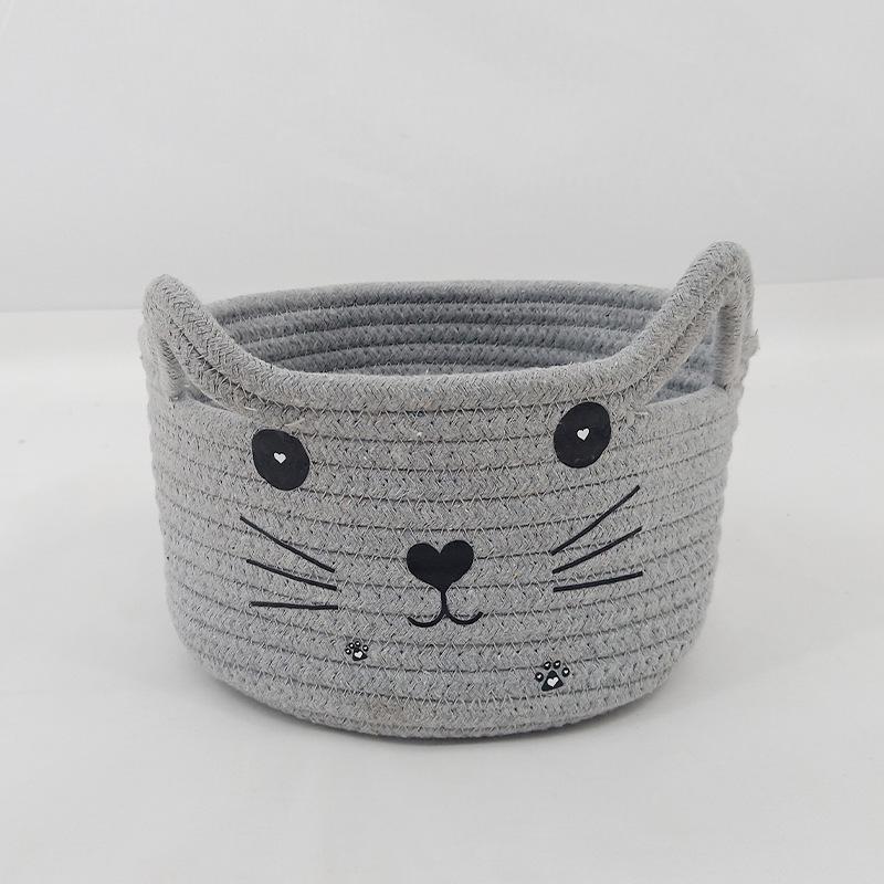 Woven Cotton Rope Storage Basket for Snacks and Desktop Organization