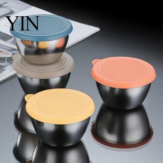 Stackable Sauce Cups for Meal Prep Stainless Steel Cup with Silicone Lid, Reusable Small Portable Salad Dressing Containers Condiment Container,