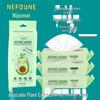 Nipome Avocado Makeup Remover Wipes - Disposable, No Residue, Travel-Friendly Packaging