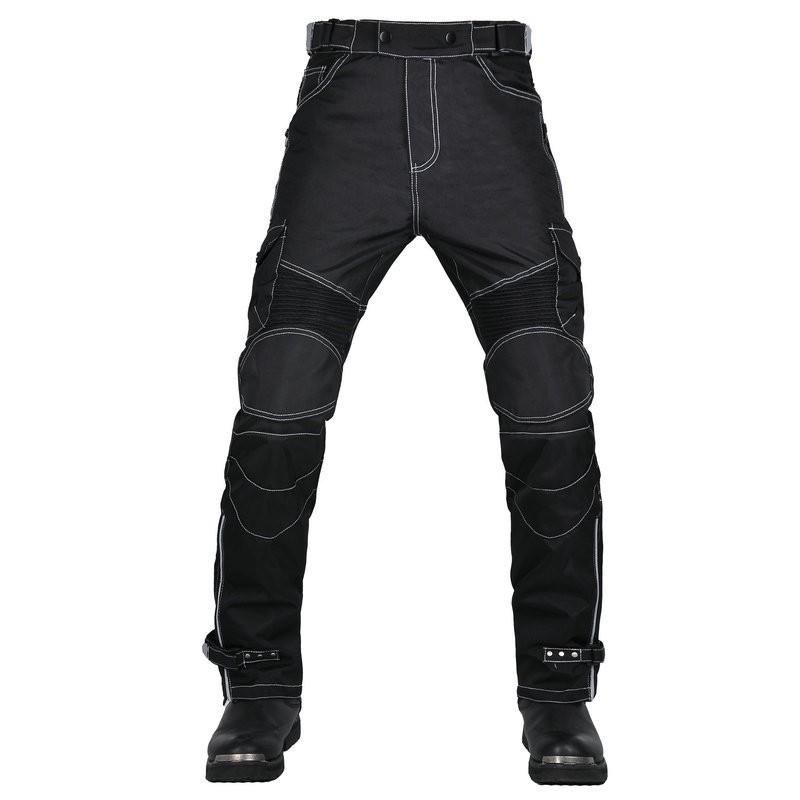 Mens Motorcycle Riding Pants Oxford Fabric Waterproof High-Waist Adjustable Protective Trousers Street Off-Road Use