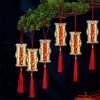 5/6pcs Traditional Spring Festival Bonsai Pendant Gold Potted Plants Hanging Ornaments  Garden