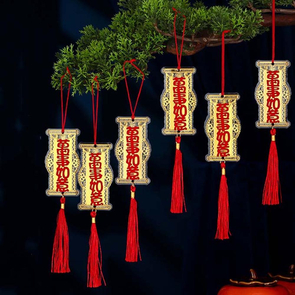 5/6pcs Traditional Spring Festival Bonsai Pendant Gold Potted Plants Hanging Ornaments Garden