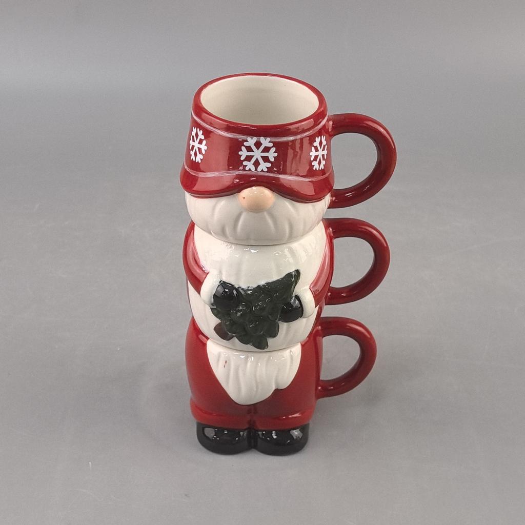 Ceramic Creative Combination Triple Stack King Husband Clown Christmas Atmosphere Couple Coffee Cup Mug Ceramic Cup