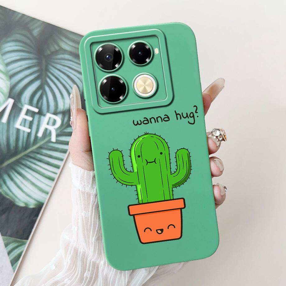 Soft TPU Candy Silicone Phone Case For Infinix Note 40 Pro Plus Note 40 4G 5G Back Cover Note40 4G Bumper Flower Girl Fashion