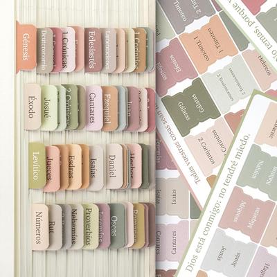 Bible Tabs Spanish Bible Tabs 75 Tabs Boho Theme Laminated Bible Tabs In Spanish, Bible Tabs Spanish, Bible Tabs for Study Bible, Bible Index Tabs