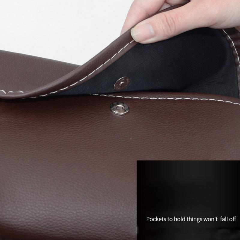 

Leather Car Back Seat Storage Bag Automotive Seat Back Organizer for Bottle,Snack,Napkin Black