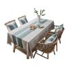 Striped Linen Tablecloth with Fringe Rectangular Table Cover Fresh Simple Elegant Dining Table Runner