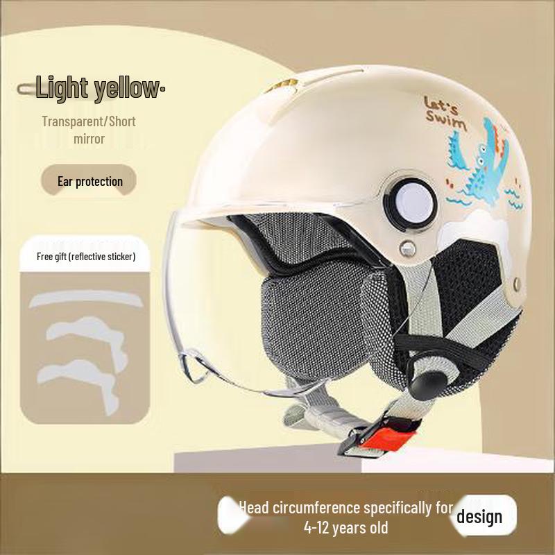 Lish Kids Winter Electric Motorcycle Half Helmet L011