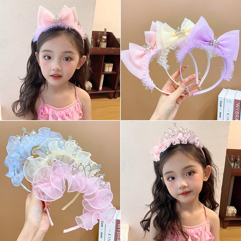 Girls' Bow & Crown Headband - Baby Hair Accessories for Little Princesses